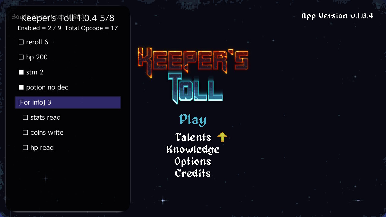 switch守护者之魂 Keeper’s Toll +1.0.4 金手指