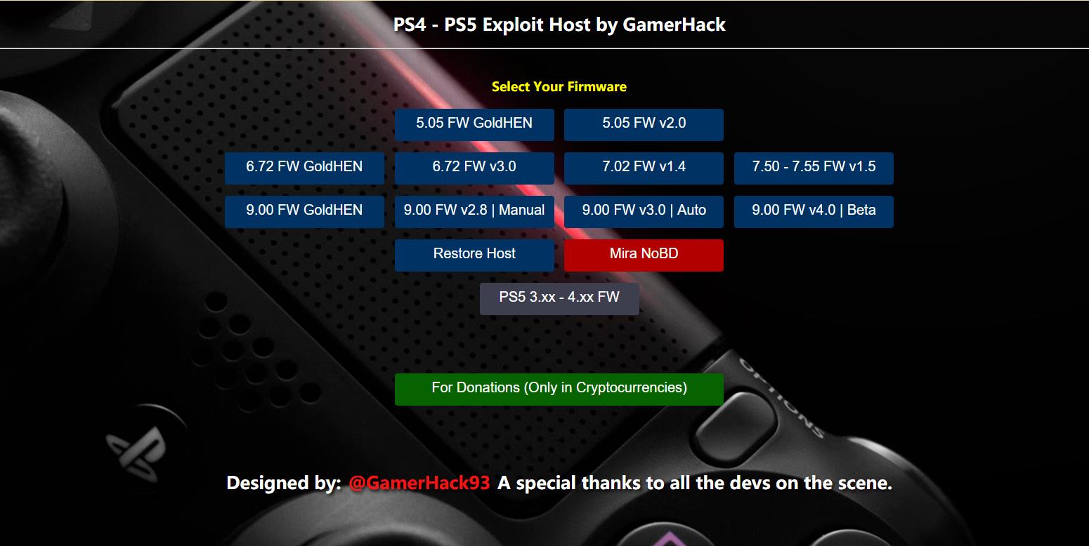 PS4破解网页版—GoldHEN v2.4b18.3 （FW 5.05，6.72，9.00）