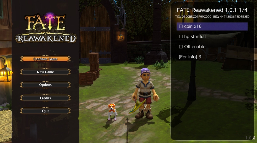 switch暗黑史诗 重制版 FATE Reawakened 金手指+1.0.1