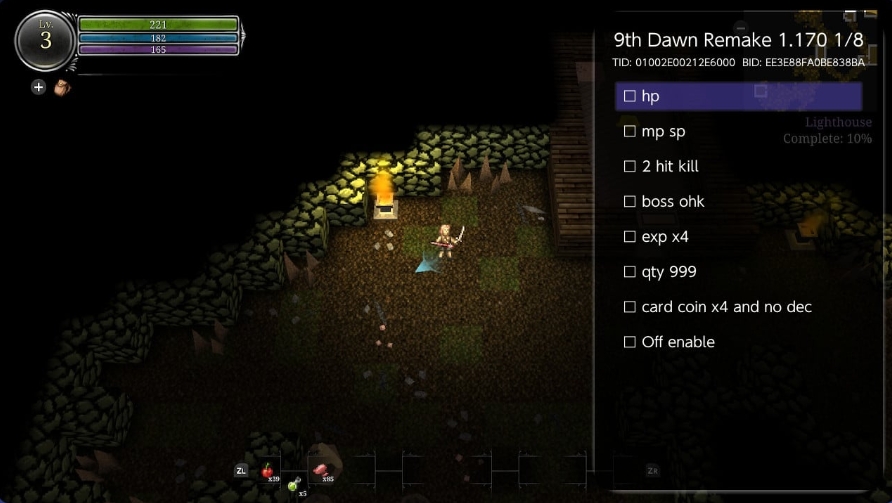 switch第九黎明 重制版 9th Dawn Remake 1.170 金手指