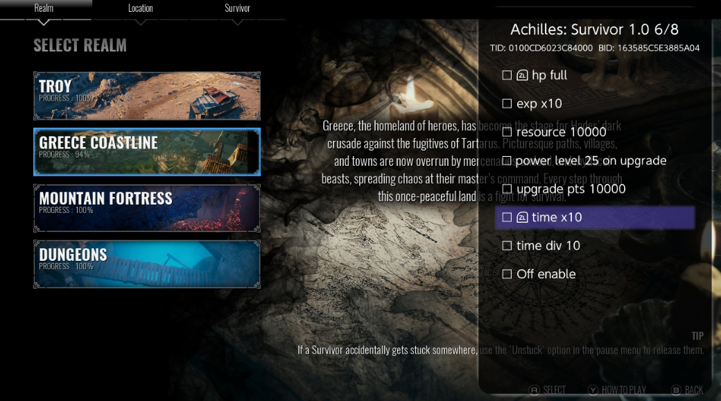 《阿喀琉斯 幸存者 Achilles Survivor》Switch金手指下载 – 含1.0